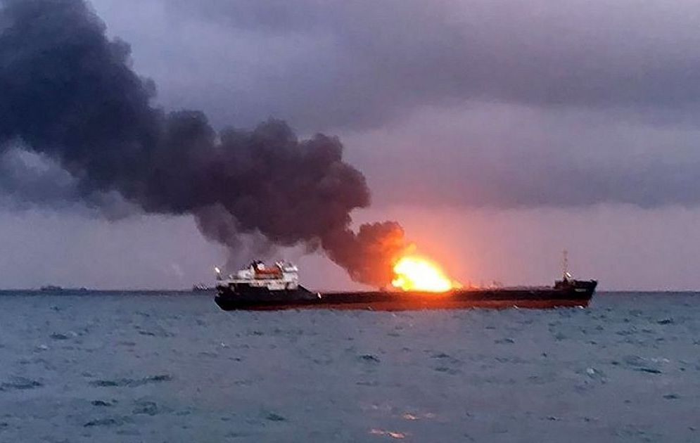 В Керченском проливе на российском танкере «Генерал Ази Асланов» произошёл взрыв