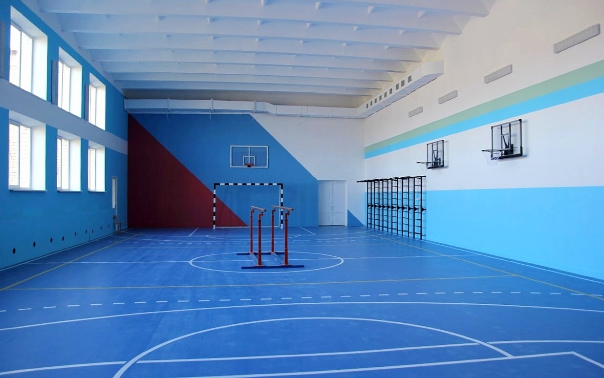 В школе посёлка Таманского завершился капитальный ремонт спортивного зала