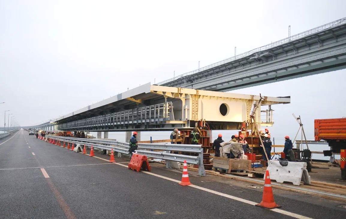 На Крымском мосту завершена надвижка 3-го пролёта левой стороны автомобильной части